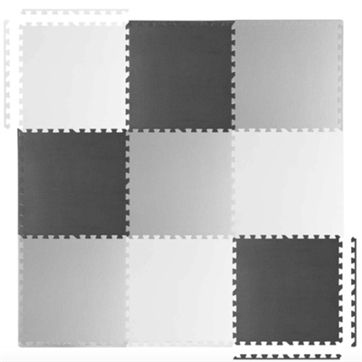 Ricokids Foam Puzzle 9pcs White, Grey and Black