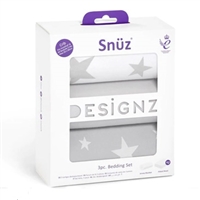 Snuz 3pc Crib Bedding Set â€“ Grey Star