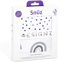 Snuz Fitted Crib Sheets 2 Pack - Mono Rainbow