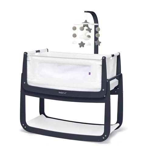 SnuzPod4 Bedside Crib Bundle with Mobile Navy