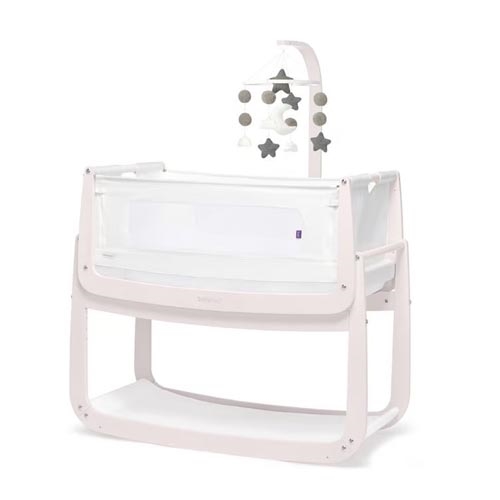 SnuzPod4 Bedside Crib Bundle with Mobile Rose White
