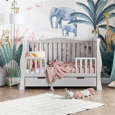 Obaby Stamford Luxe Sleigh Cot Bed Warm Grey