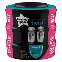 Tommee Tippee Sangenic Refill Cassettes for all bins that Twist 3 pack
