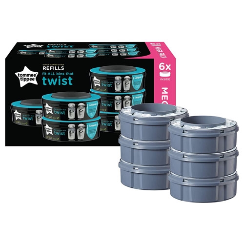 Tommee Tippee Sangenic Refill Cassettes for all bins that Twist 6 pack  available online and instore at All4Baby.
