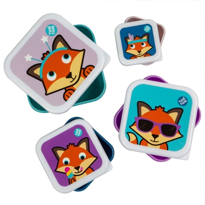 Tum Tum Set of 4 Nesting Snack Pots for Kids  Fox