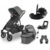 Uppababy Vista V2 Greyson Travel System Britax BABY-SAFE PRO Car Seat and Flex Base