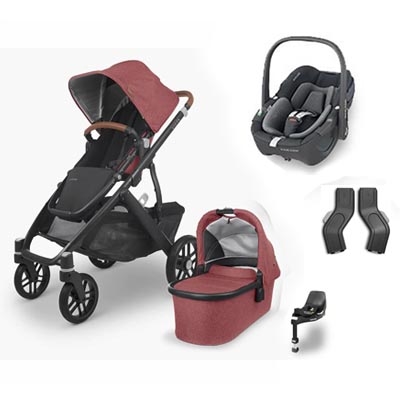 Uppababy Vista V2 Lucy Travel System With Maxi Cosi Pebble 360 & Familyfix 360 Base