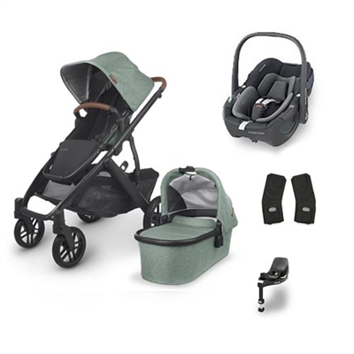 Uppababy Vista V2 Gwen Travel System With Maxi Cosi Pebble 360 & Familyfix 360 Base