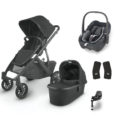 Uppababy Vista V2 Jake Travel System With Maxi Cosi Pebble 360 & Familyfix 360 Base