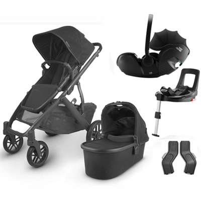 Uppababy Vista V2 Jake Travel System with Britax BABY-SAFE PRO Car Seat and Flex Base