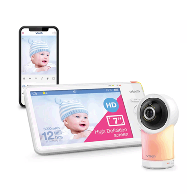 VTech 7" Smart Wi-Fi 1080p Pan & Tilt Baby Monitor RM7766HD