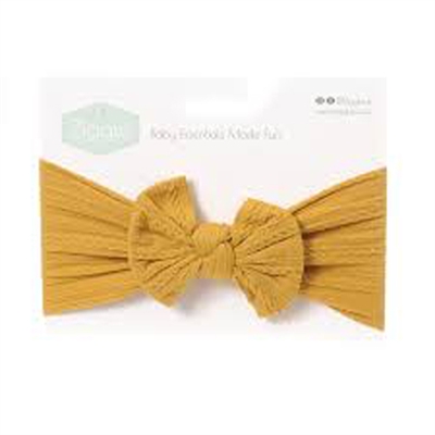 Ziggle Mustard Top Bow Turban Headband