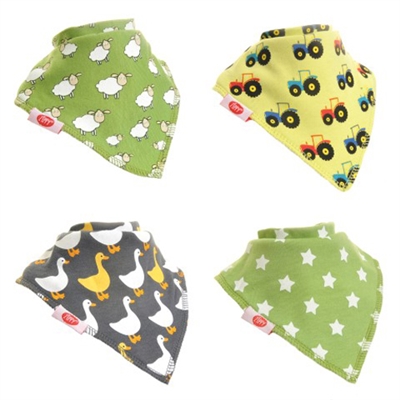 Ziggle Bandana Dribble Bibs Boys Farm Fun