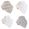 Ziggle Bandana Dribble Bibs Grey and White