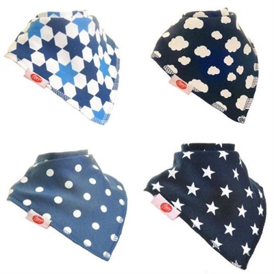 Ziggle Bandana Dribble Bibs Just Blues Bib Set