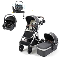 Babylo Zummi Halo Travel System  Moon Grey with Maxi Cosi Pebble 360 and Familyfix 360 Base