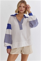 Blue and White Sweatshirt