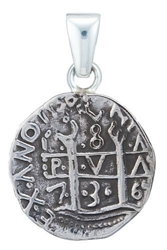 Charles Albert Fine Sterling Silver Treasure Coin Pendant