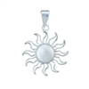 Charles Albert Sterling Silver Pearl Sun Pendant