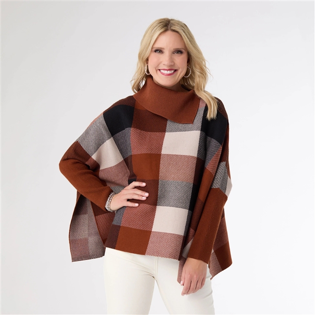 Colorblock Poncho