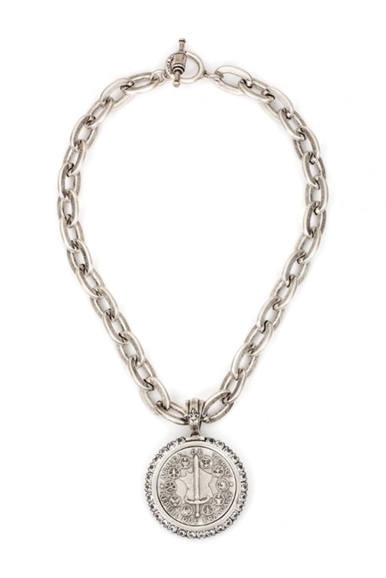 LOURDES CHAIN WITH DU TERRE MEDALLION AND SWAROVSKI