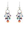 Firefly Delicate Wire Circle Earring with Drops Multi Color