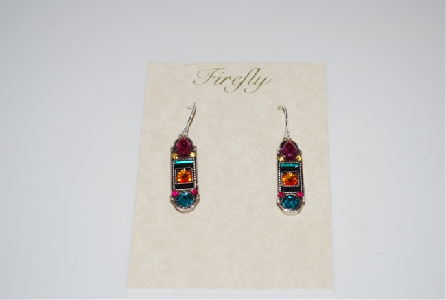 Firefly Straight Element Earrings in Multi Colored