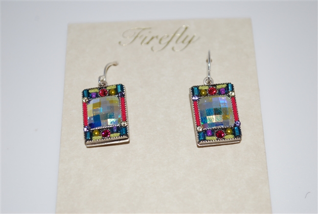 Firefly Soft Dangle Swarovski Crystal Earrings in Silver Plate