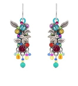 Firefly Long Botanical Bee Earrings - Multi Color