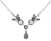 Firefly Flora V Petite Necklace With Drop White Pearls