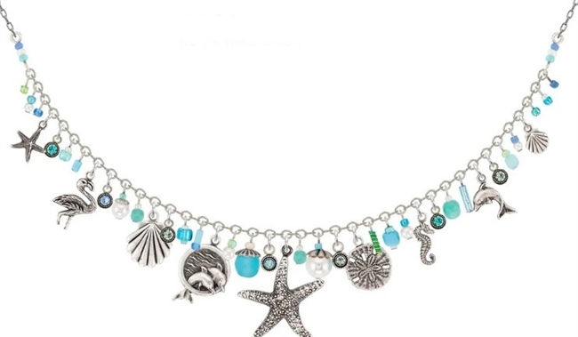 Firefly Charmed Ocean Full Necklace Aqua