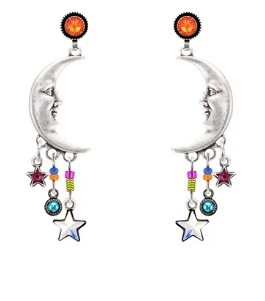 Firefly Luna Quarter Moon Post Earrings