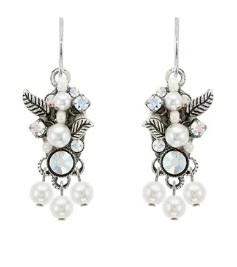 Firefly Flora Earrings with Dangle White Pearl