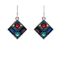 Firefly Rainbow Diamond Shape Earrings Jewel Tone