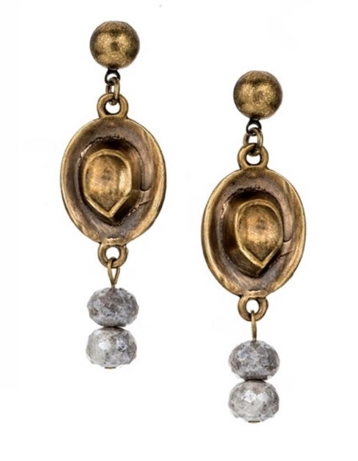 French Kande La Lune Mix Cowboy Hat Earrings