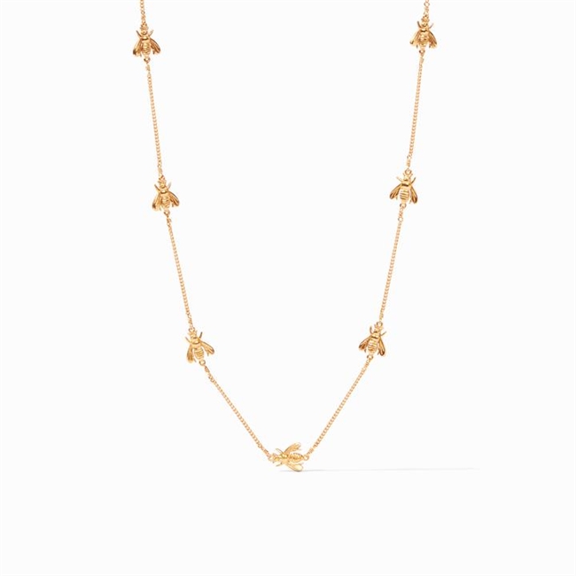 Julie Vos Gold Delicate Bee Necklace