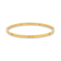 Julie Vos Gold Crescent Stone Bangle Pearl Large