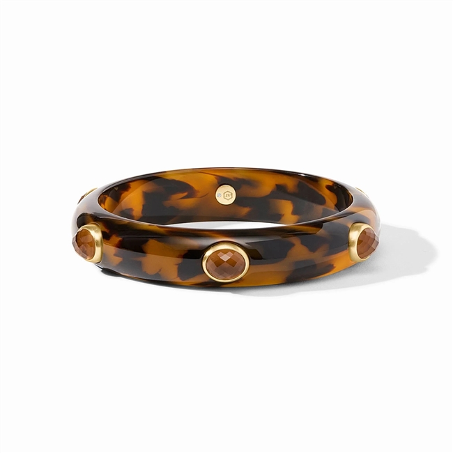 Julie Vos Gold Tortoiseshell Carnaby Stone Bangle Medium