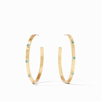 Julie Vos Crescent Stone Hoop Medium Blue