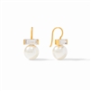 Julie Vos Gold Pearl  Charlotte Gold and Pearl Earrings