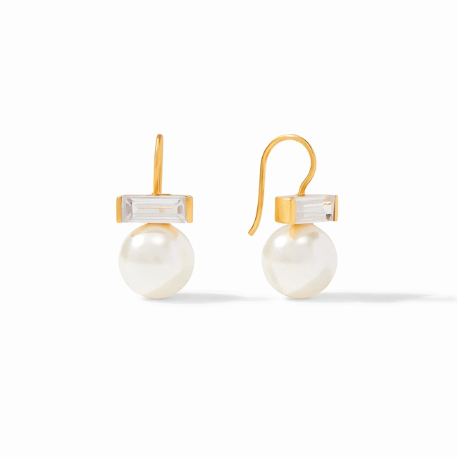 Julie Vos Gold Pearl  Charlotte Gold and Pearl Earrings