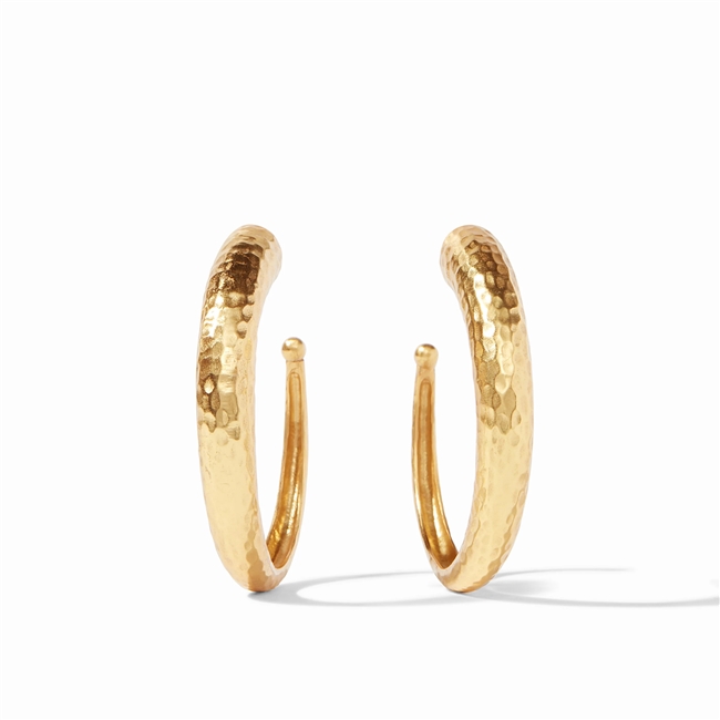 Julie Vos Gold Hammered Hoops Large