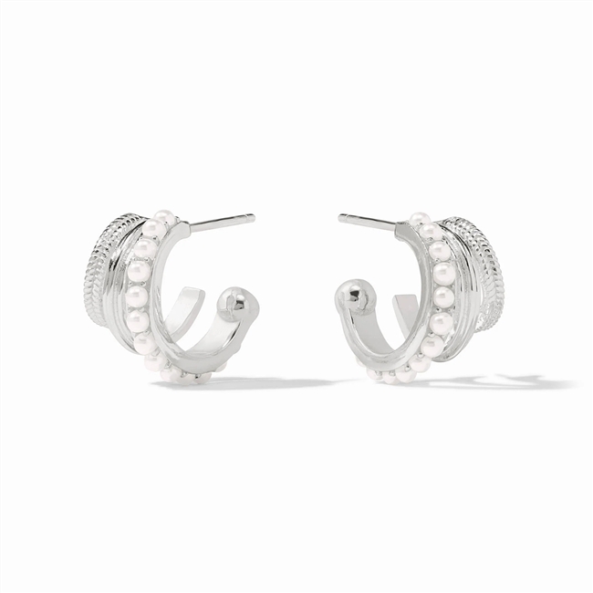 Julie Vos Silver Pearl Hydra Triple Hoop