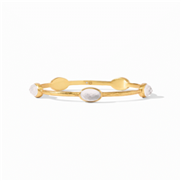 Julie Vos Ivy Stone Bangle Iridescent Clear Crystal