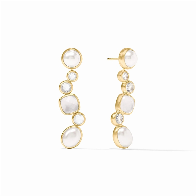 Julie Vos Gold Iridescent Clear Crystal Kaleidoscope Earring Jacket