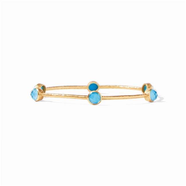 Julie Vos Milano Luxe Bangle Iridescent Pacific Blue Medium