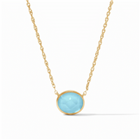 Julie Vos Nassau Solitaire Necklace-Iridescent Capri Blue-OS