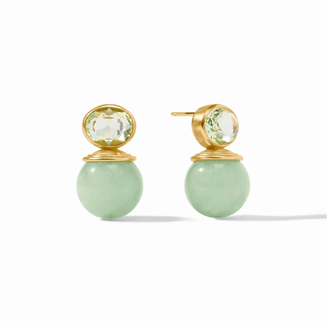 Julie Vos Gold Aqua Jade Portofino Earring
