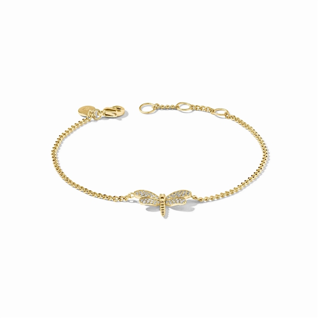 Julie Vos Gold Dragonfly PavÃ© Delicate Bracelet