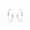 Julie Vos Silver Cubic Zirconia Crescent Stone Hoop Large
